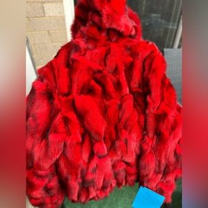 💯 Real Red Fox 🦊 Jacket sz3X unisex versatile Men&Women statement showstopper